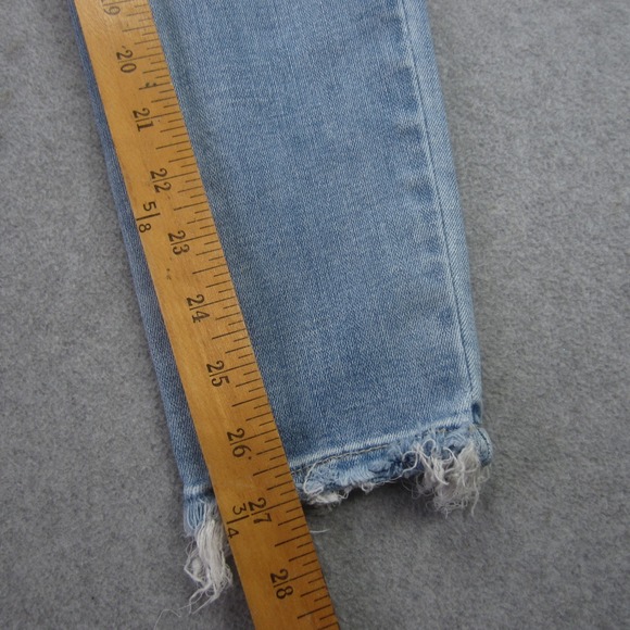 Judy Blue Jeans Womens 3/26 Blue Light Wash Skinny Fit Button Fly Raw Hem L - Picture 11 of 13